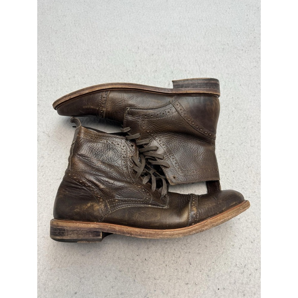 ALDO Boots Mens Size 11 Brown Leather Brogue Combat Lace Up Ankle Casual